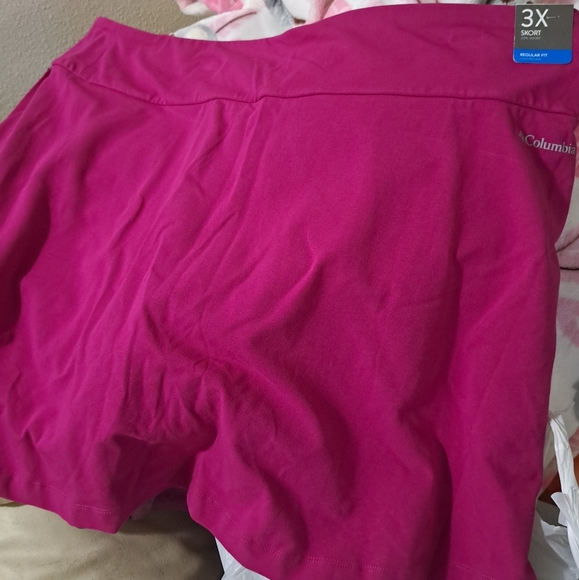 NWT 《 Columbia 》 Stretch Cotton Berry Fuschia Trek Skort 3X Womens Plus Size
